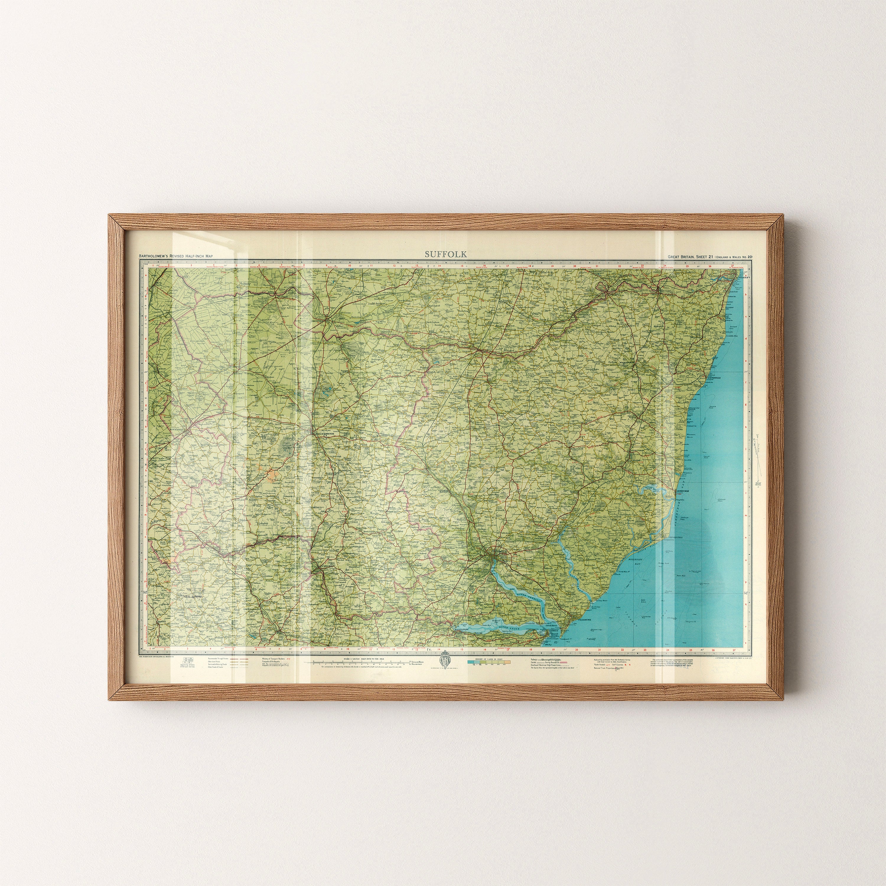 Suffolk Pop Art Map Print (landscape)