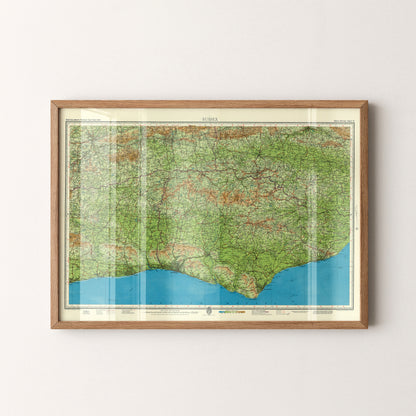 Sussex Pop Art Map Print (landscape)