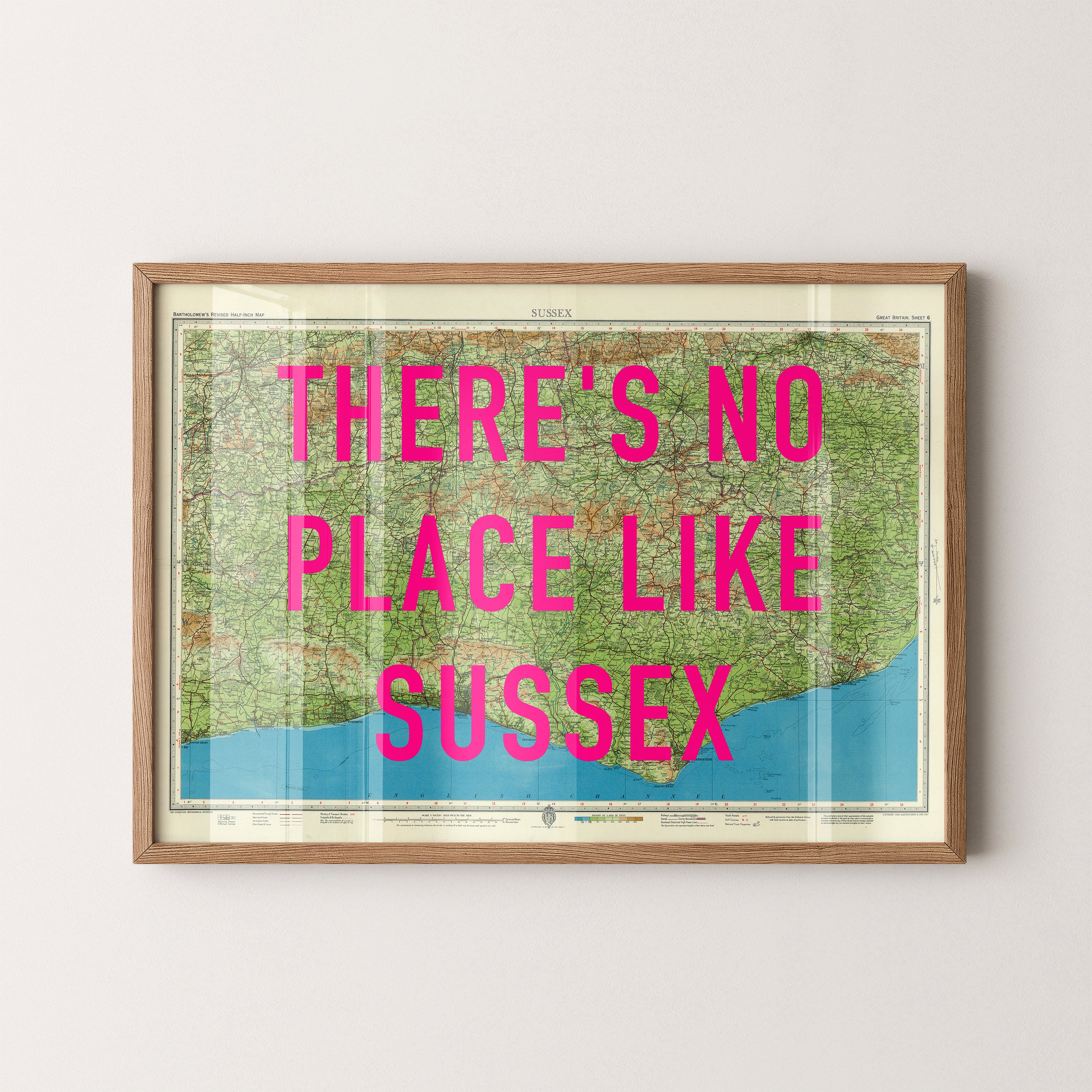 Sussex Pop Art Map Print (landscape)