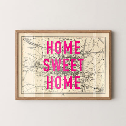 Tamworth Pop Art Map Print (landscape)