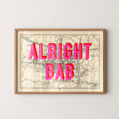 Tamworth Pop Art Map Print (landscape)