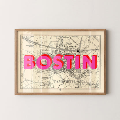 Tamworth Pop Art Map Print (landscape)