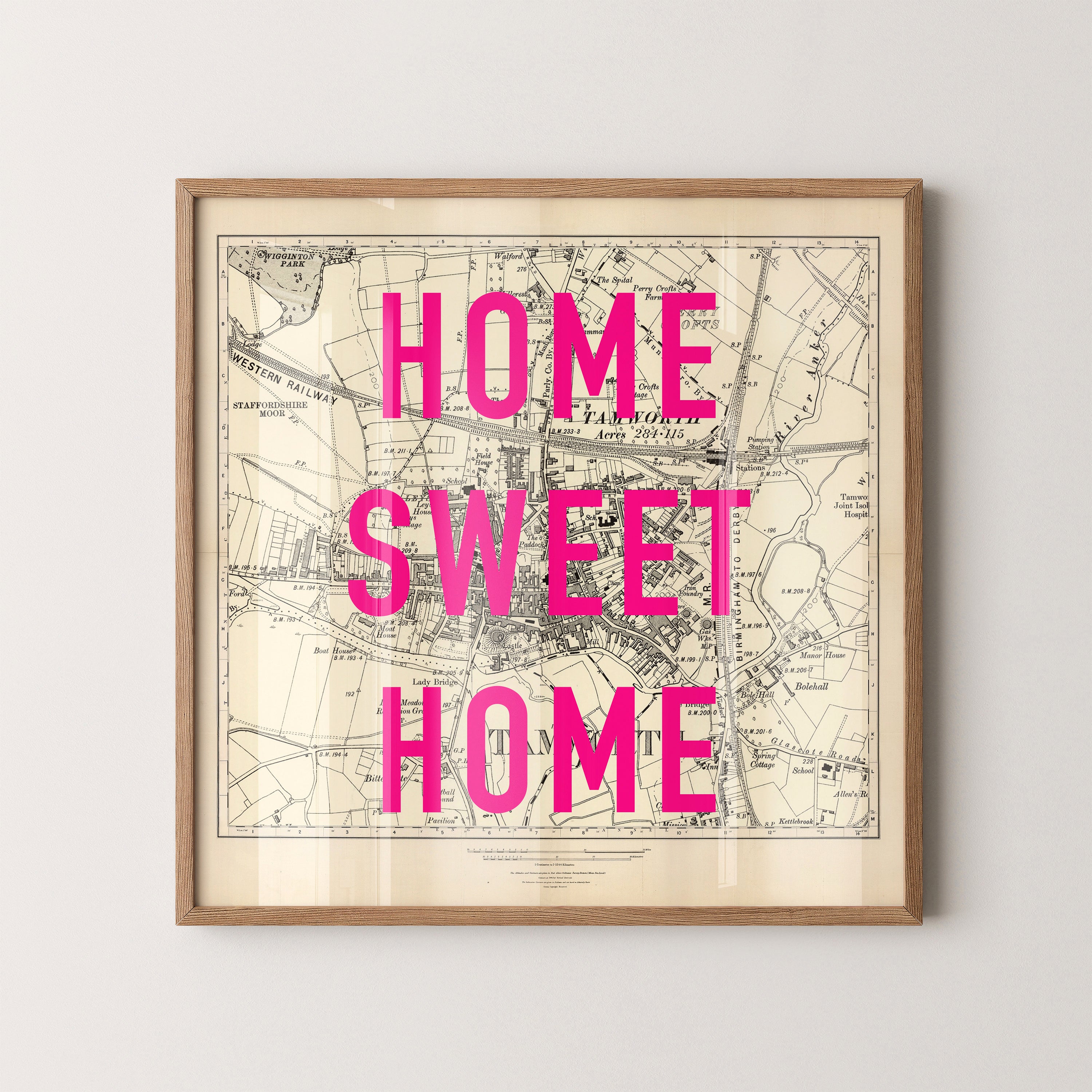 Tamworth Pop Art Map Print (square)