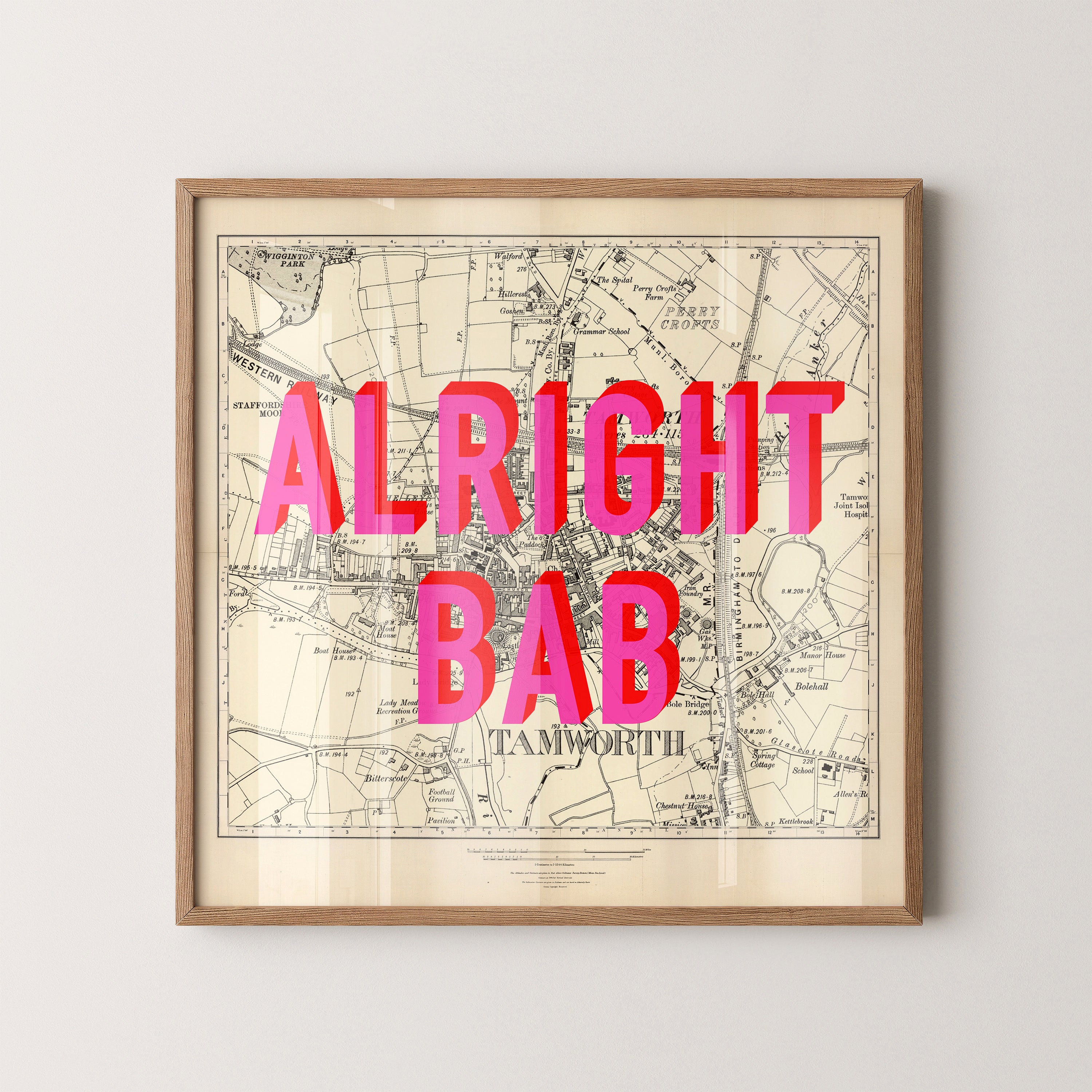 Tamworth Pop Art Map Print (square)