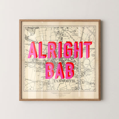 Tamworth Pop Art Map Print (square)