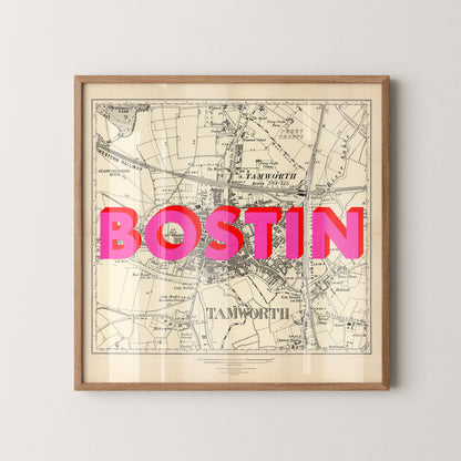 Tamworth Pop Art Map Print (square)