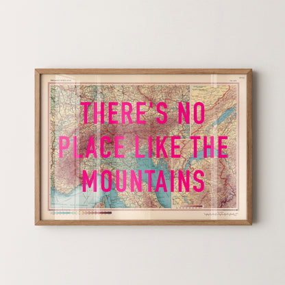 The Alps Pop Art Map Print (landscape)