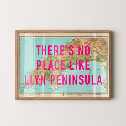Llyn Peninsula Pop Art Map Print (landscape)