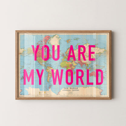 World Pop Art Map Print (landscape)