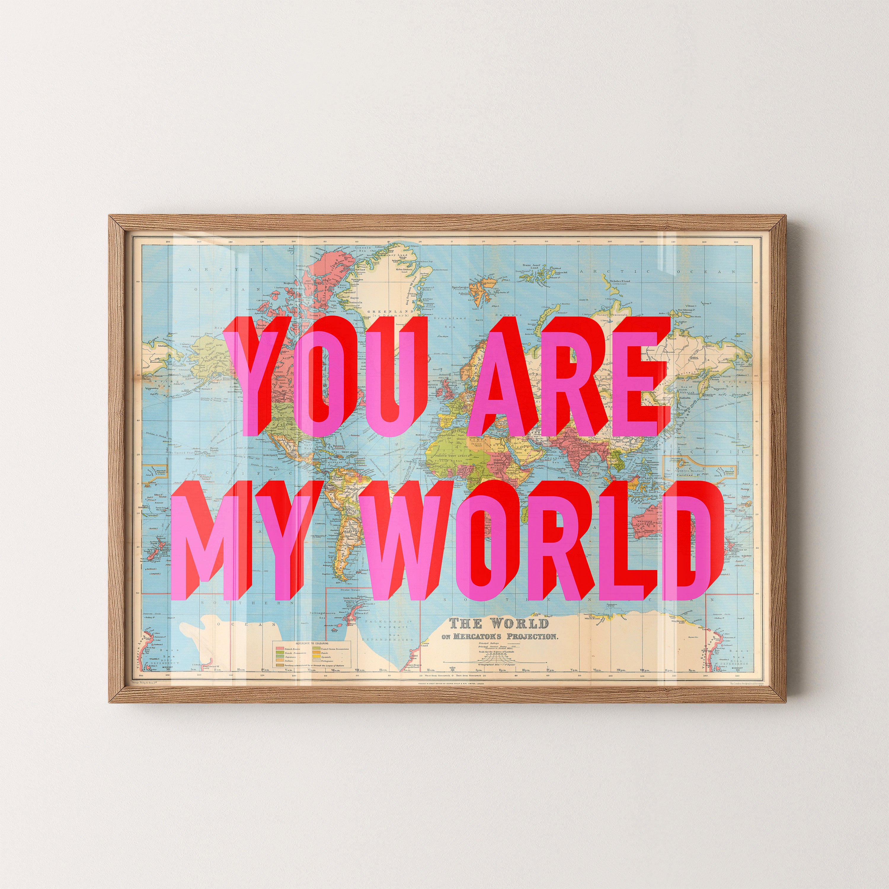 World Pop Art Map Print (landscape)