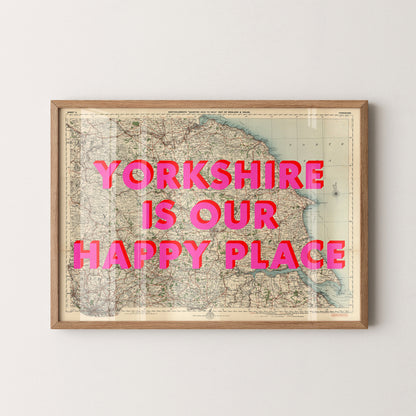 Yorkshire Pop Art Map Print (landscape)