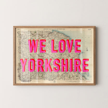 Yorkshire Pop Art Map Print (landscape)