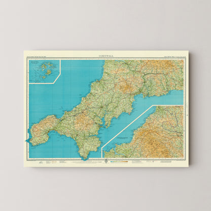 Cornwall Pop Art Map Print (landscape)