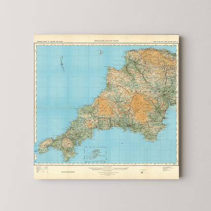 Cornwall Pop Art Map Print (square)