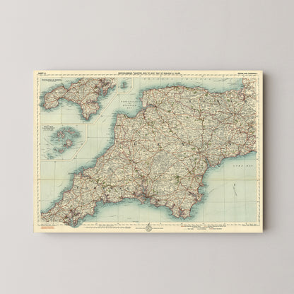 Devon Pop Art Map Print (landscape)