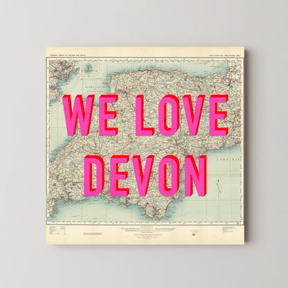 Devon Pop Art Map Print (square)