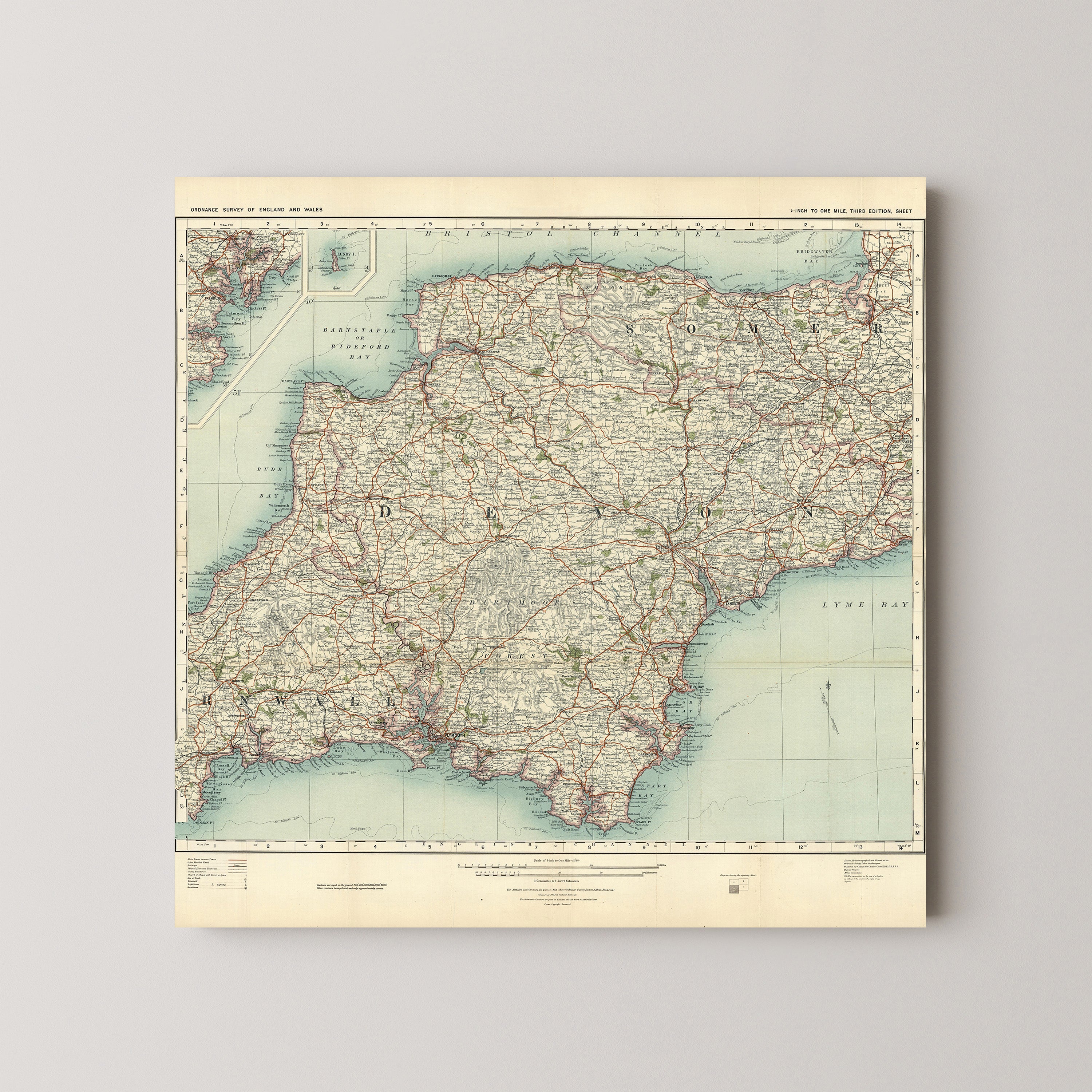 Devon Pop Art Map Print (square)