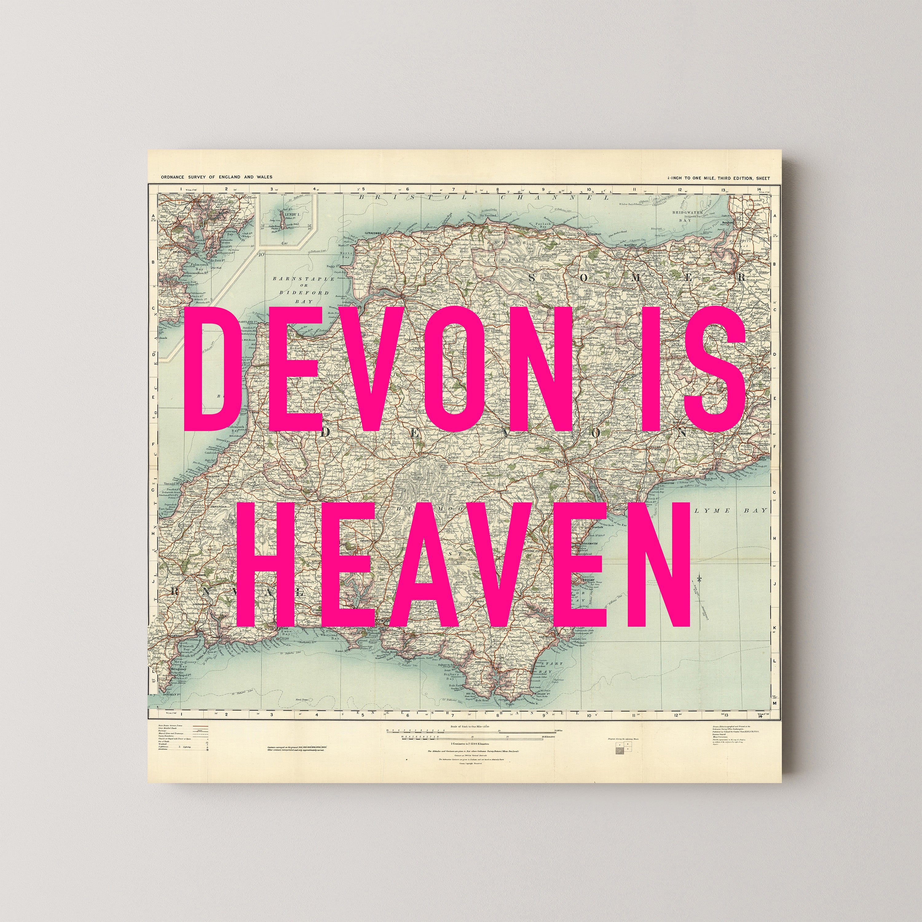 Devon Pop Art Map Print (square)
