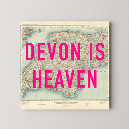 Devon Pop Art Map Print (square)