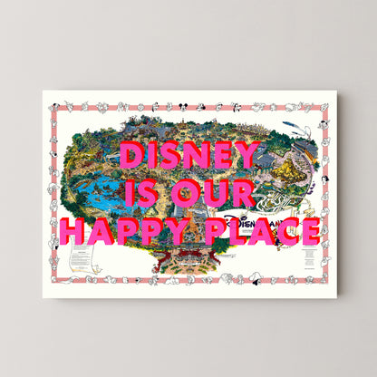 Disneyland Paris Theme Park Pop Art Map Print (landscape)