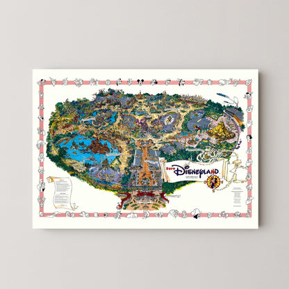 Disneyland Paris Theme Park Pop Art Map Print (landscape)