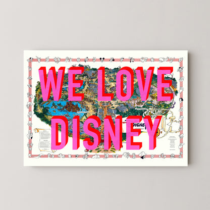 Disneyland Paris Theme Park Pop Art Map Print (landscape)