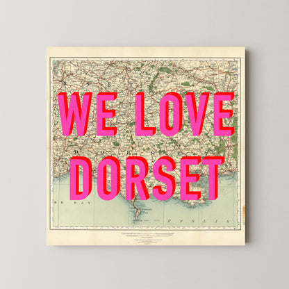 Dorset Pop Art Map Print (square)