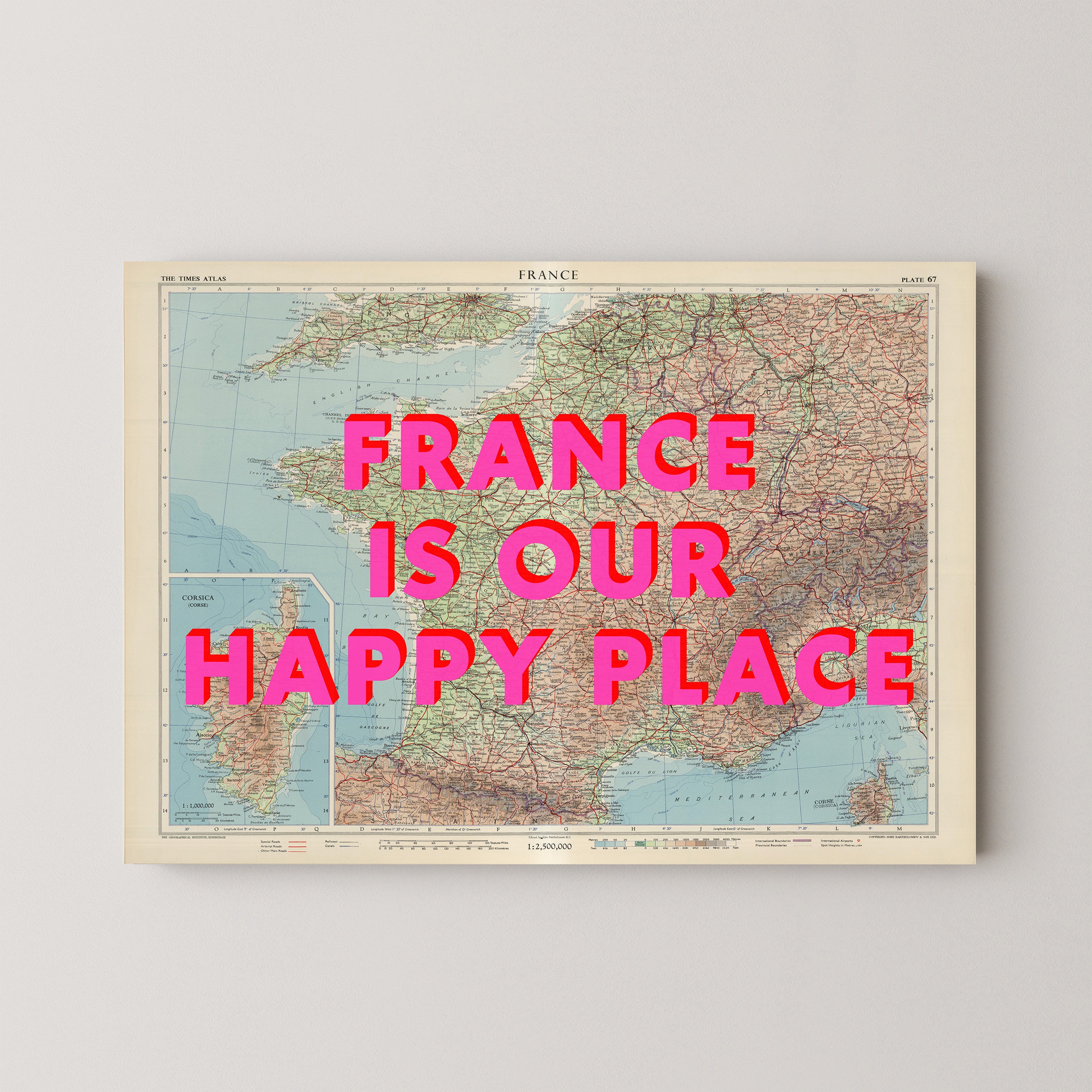 France Pop Art Map Print (landscape)