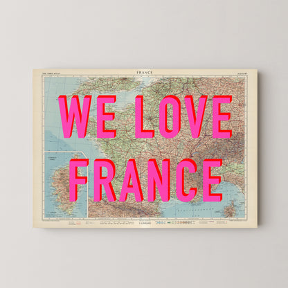 France Pop Art Map Print (landscape)