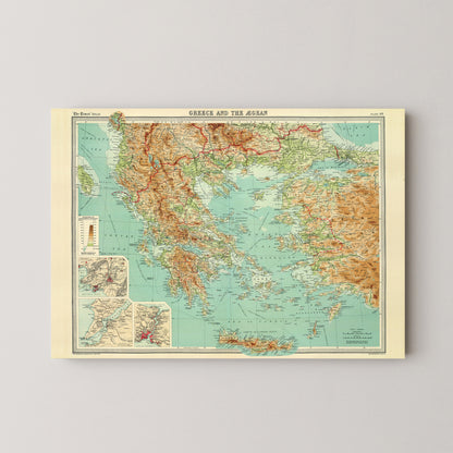 Greece Pop Art Map Print (landscape)