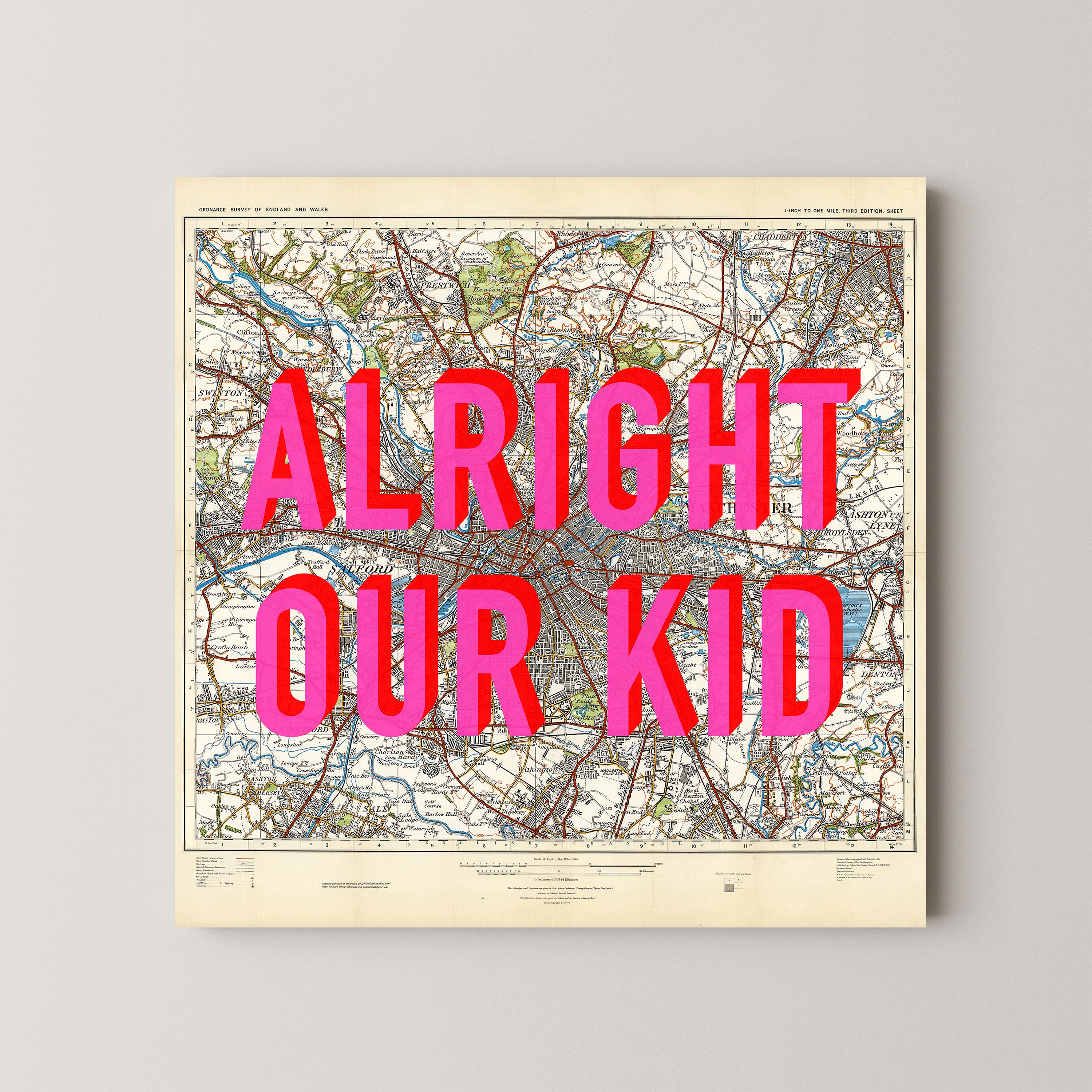 Manchester Pop Art Map Print (square)