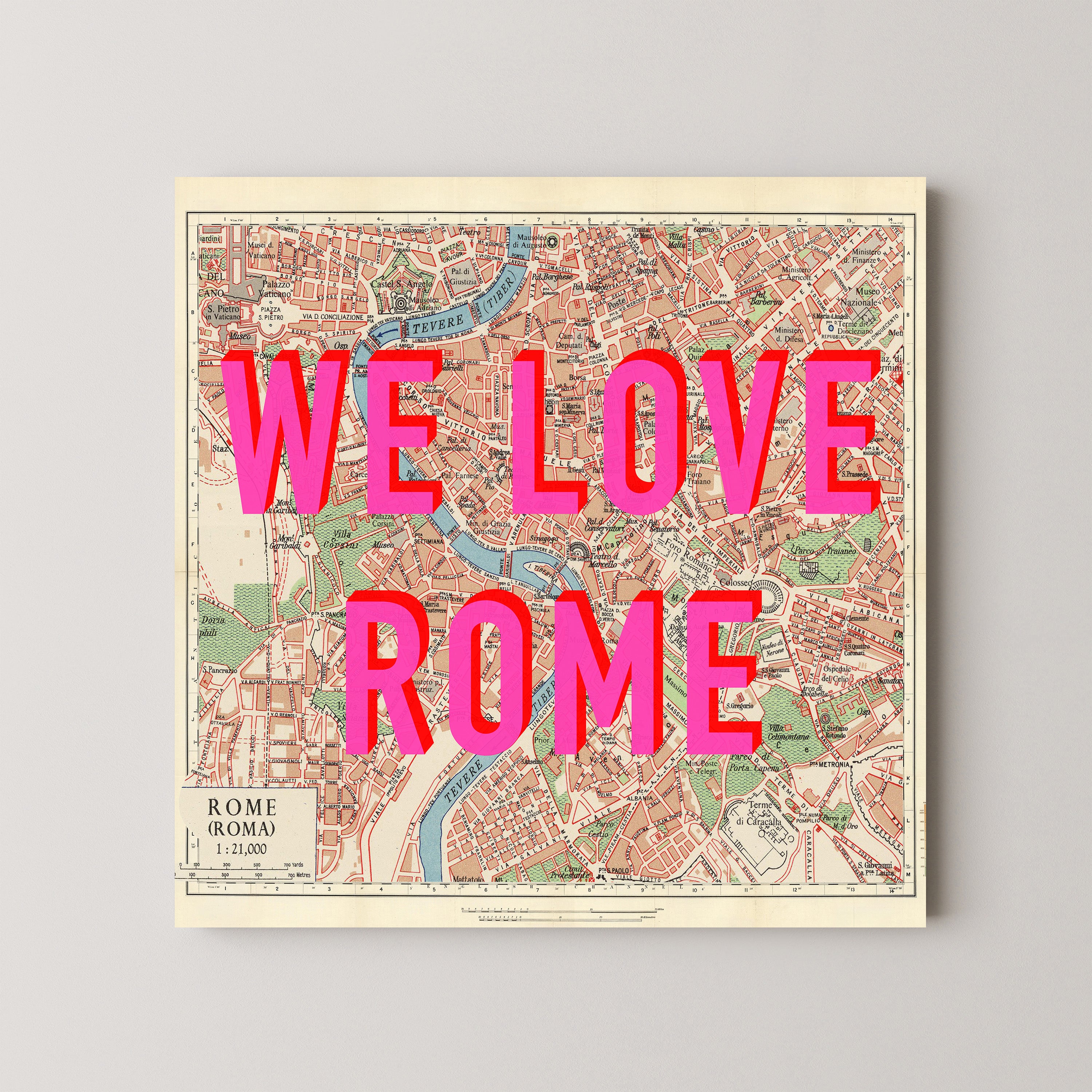 Rome Pop Art Map Print (square)