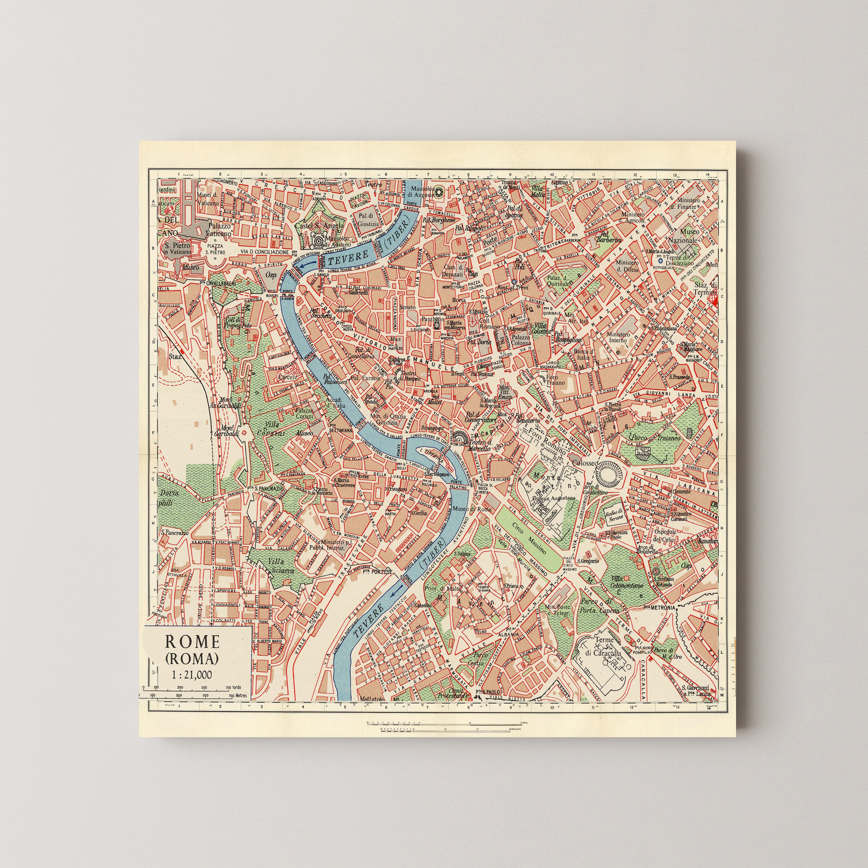 Rome Pop Art Map Print (square)