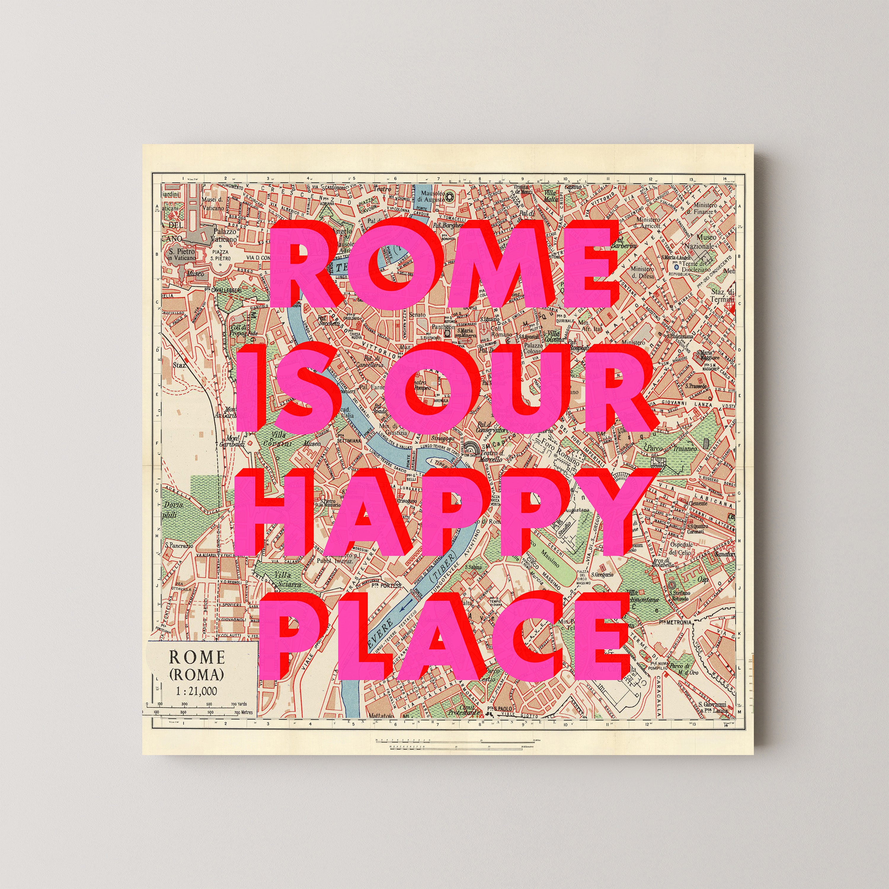 Rome Pop Art Map Print (square)