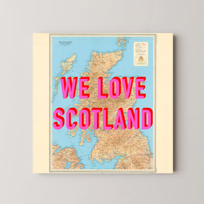Scotland Pop Art Map Print (square)