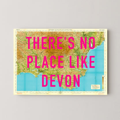 South Devon Pop Art Map Print (landscape)