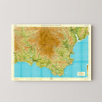 South Devon Pop Art Map Print (landscape)