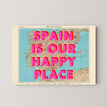 Spain Pop Art Map Print (landscape)