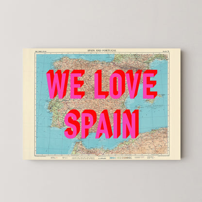 Spain Pop Art Map Print (landscape)