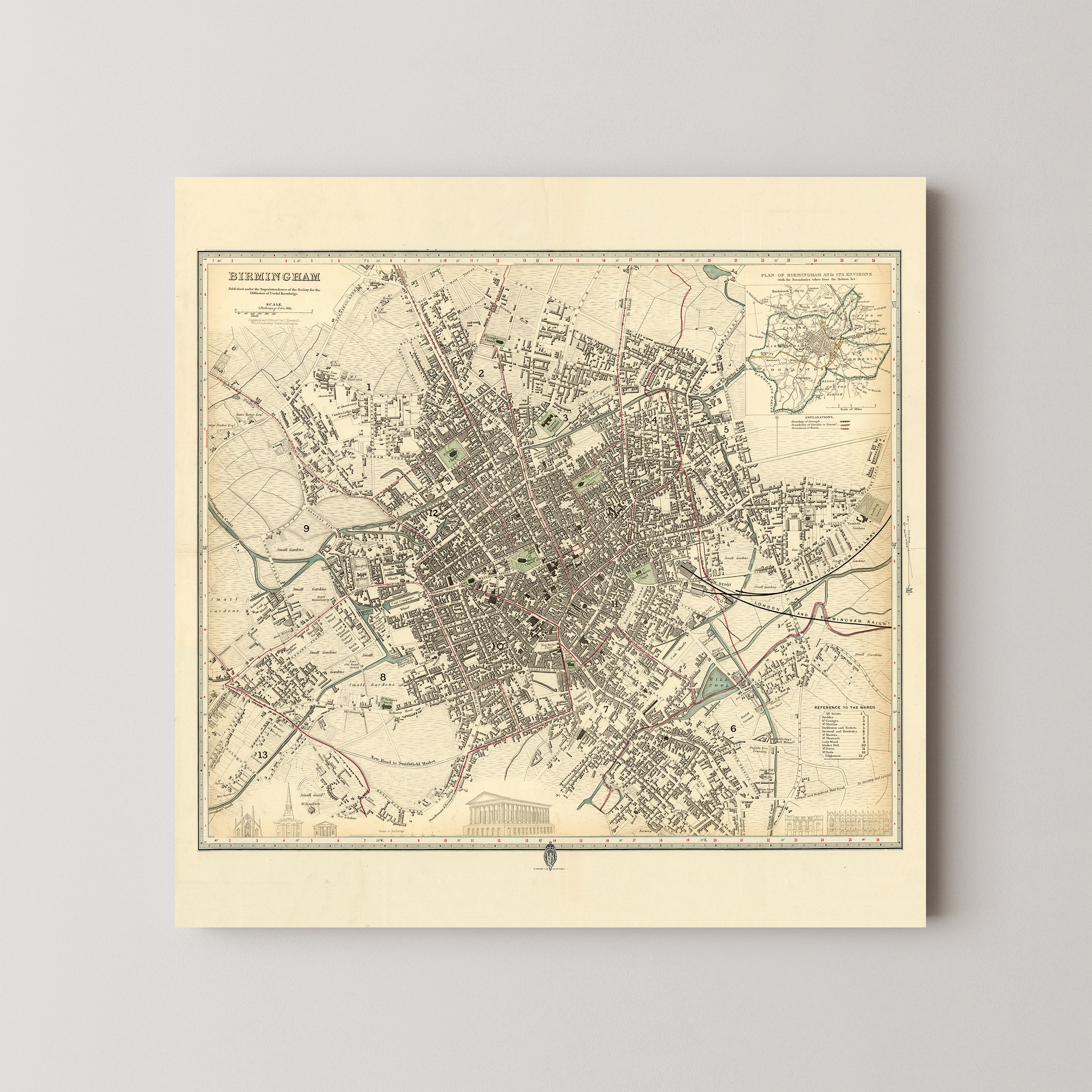 Birmingham Pop Art Map Print (square)