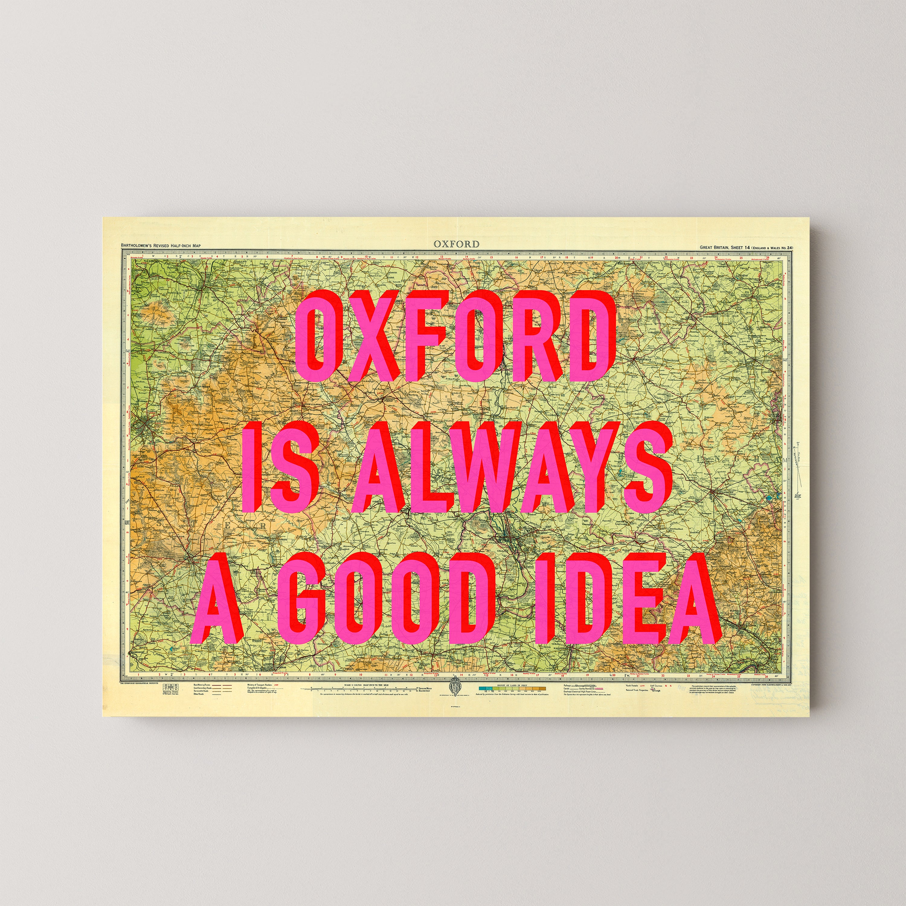 Oxford Pop Art Map Print (landscape)