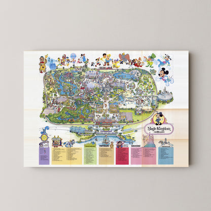 Disney World Florida Theme Park Pop Art Map Print (landscape)