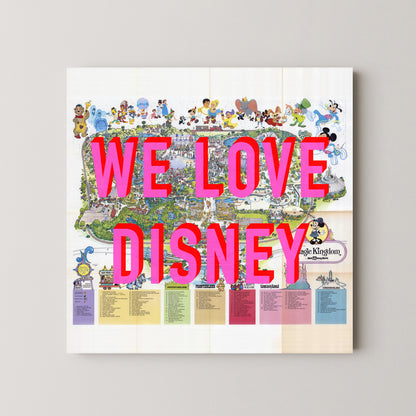 Disney World Florida Theme Park Pop Art Map Print (square)