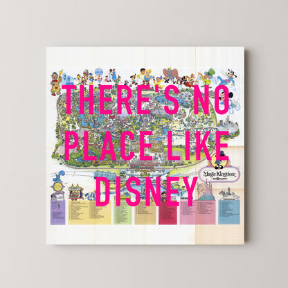 Disney World Florida Theme Park Pop Art Map Print (square)