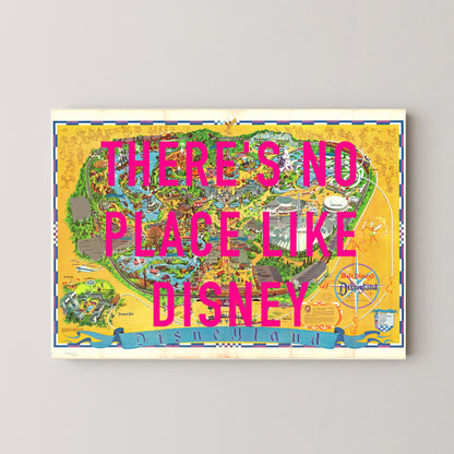 Disneyland California Theme Park Pop Art Map Print (landscape)