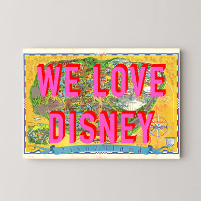 Disneyland California Theme Park Pop Art Map Print (landscape)