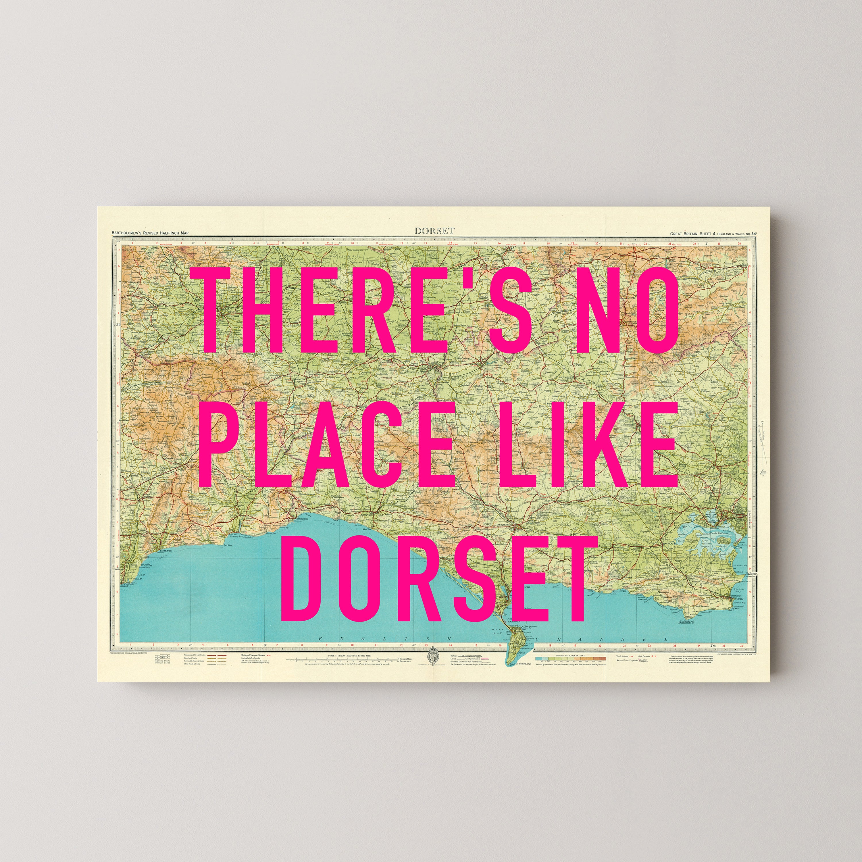 Dorset Pop Art Map Print (landscape)