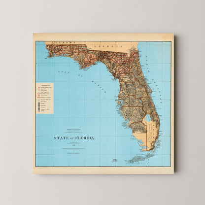 Florida Pop Art Map Print (square)