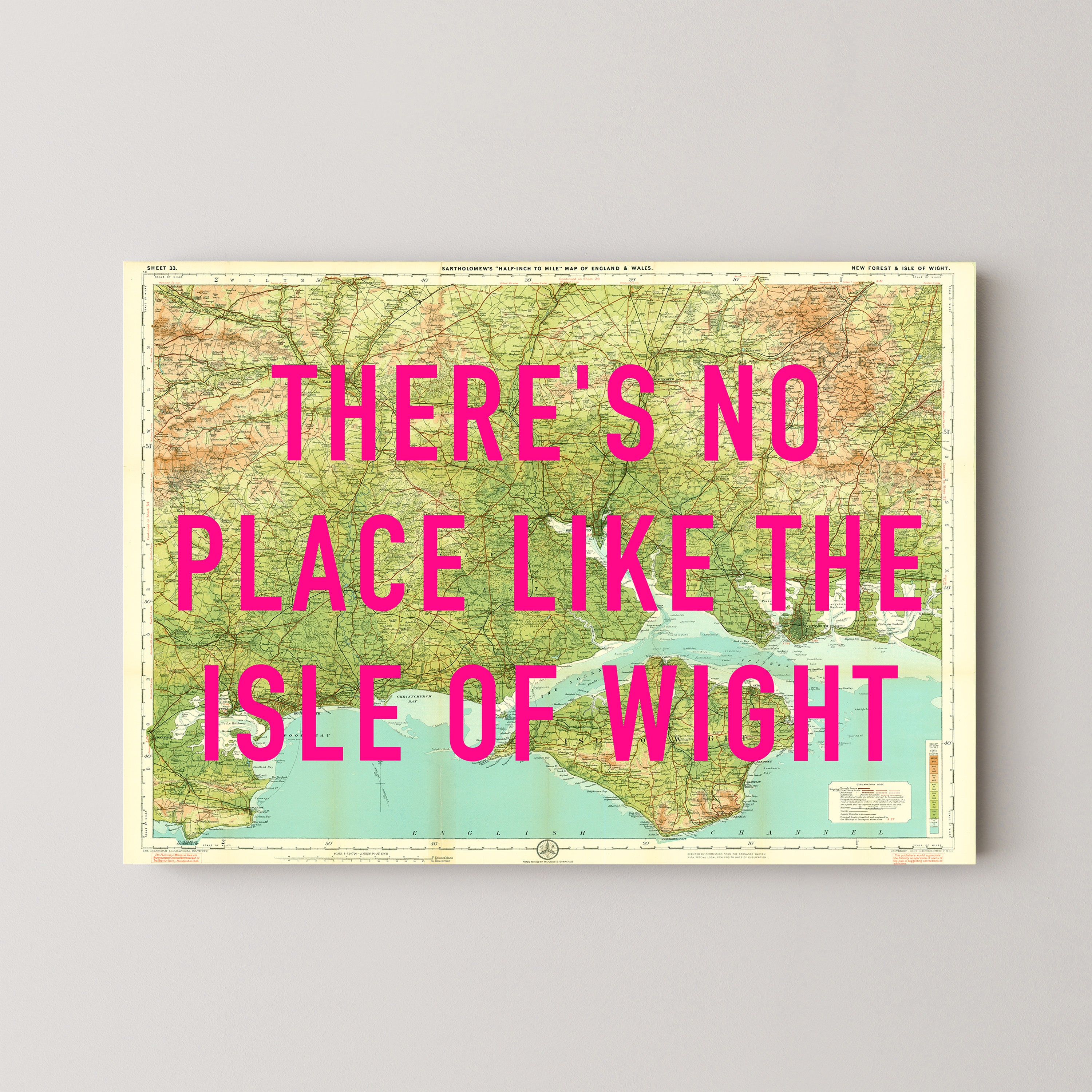 Isle Of Wight Pop Art Map Print (landscape)