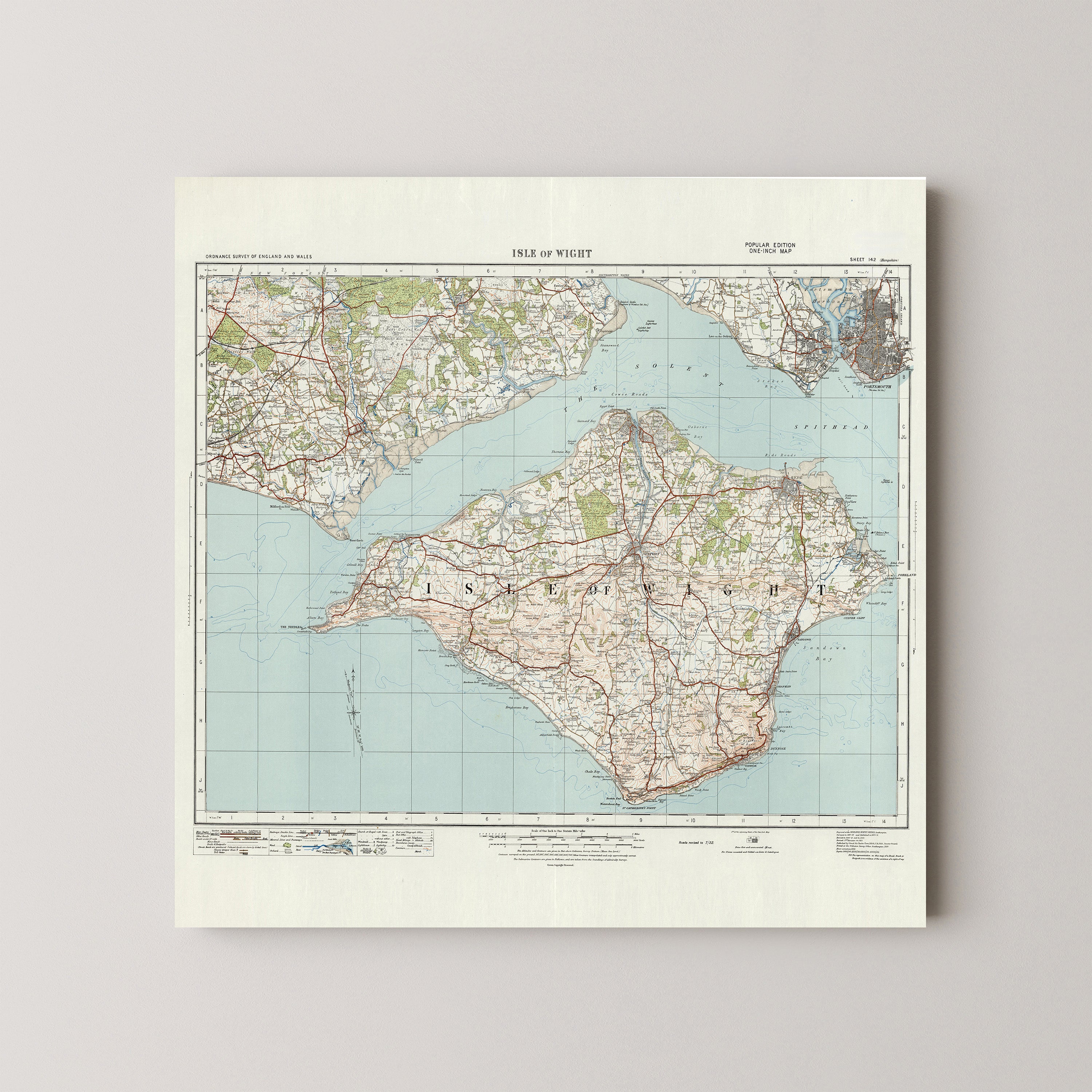 Isle Of Wight Pop Art Map Print (square)